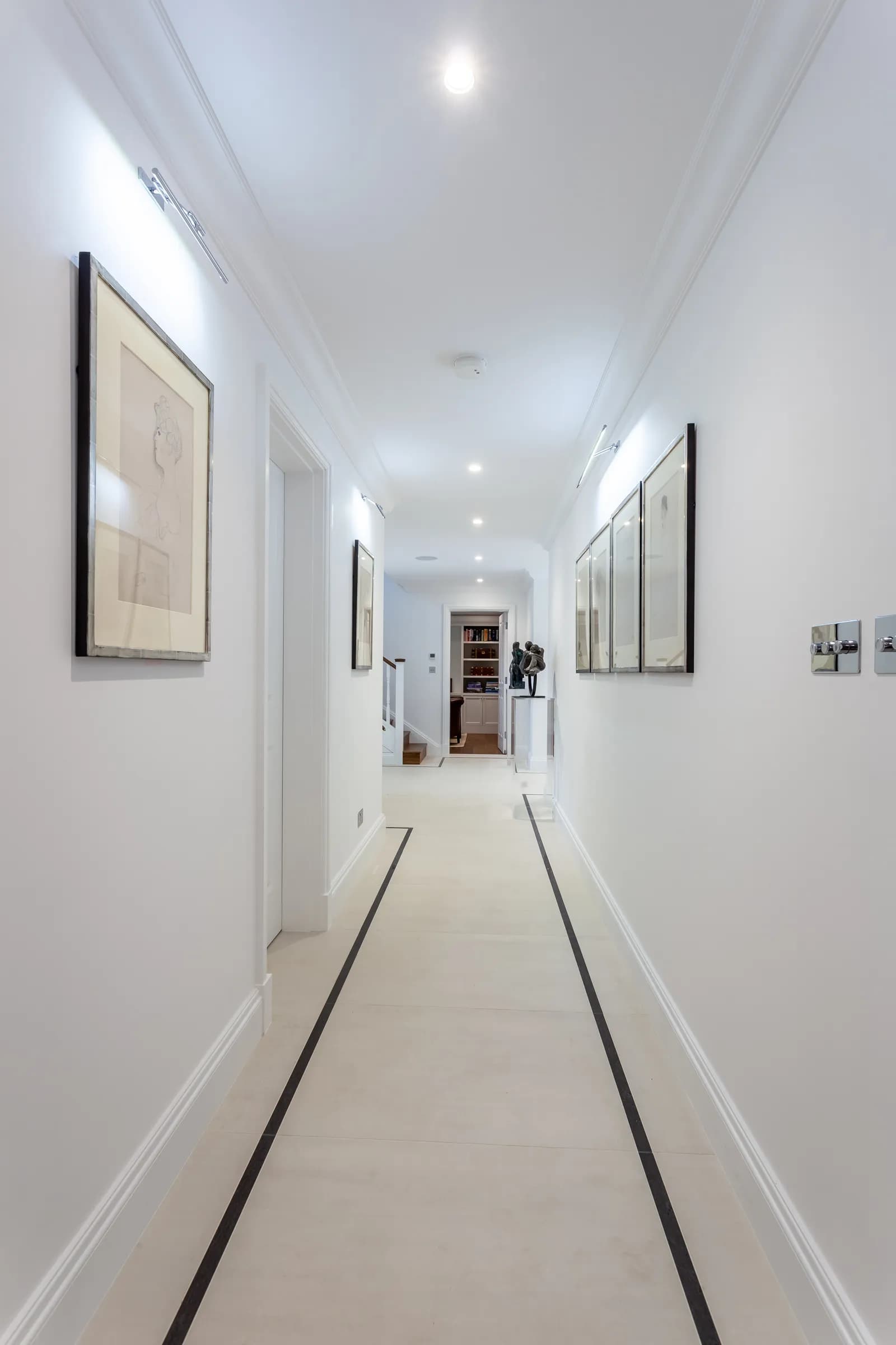 Architectural interior captured in high dynamic range, light pouring through tall windows